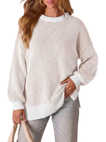 Image of Womens Sweaters Fall 2026 Clothes Oversized Striped Knit Top Winter Outfits