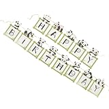Banner de cumpleaños: banner de feliz cumpleaños de panda, mano de obra fina y material de papel, finamente procesado para brindarle una agradable experiencia de uso, decoraciones de banderines