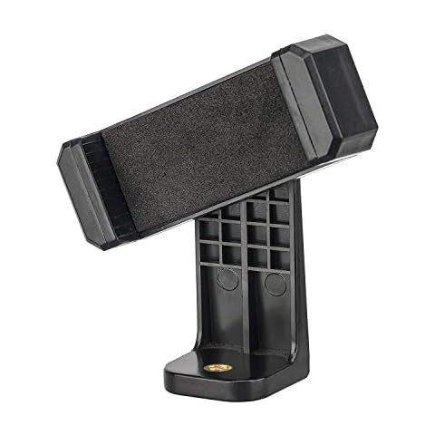 BONFOTO Universal Cell Phone Tripod Mount Adapter,Rotates Vertical and Horizontal, Adjustable Phone Holder Mount with Padded Clip Fits for All Smartphones Compatible with all tripods Cover