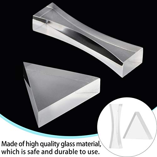 NUOBESTY Conjunto de Lentes de Vidro 2 Unidades de Ensino de Física de Prisma de Espectro de Lente C