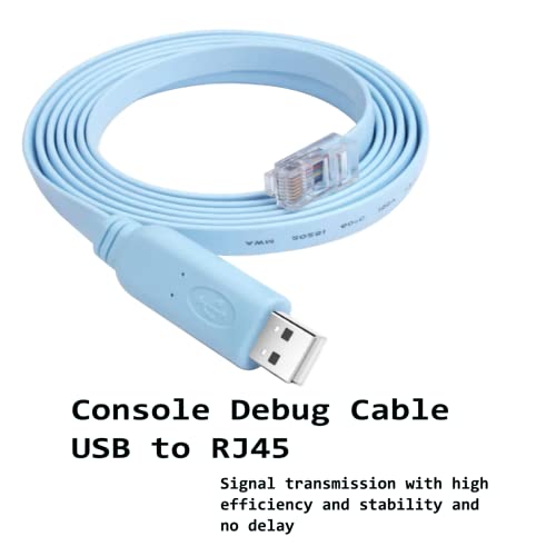 Image of USB Console Cable, USB 2.0 to RJ45 Console Serial Console Cable 1.8 Meter for Debugging Compatible with Routers /Switches for Laptops (not ethernet Cable) (only Work with Console Port), Blue