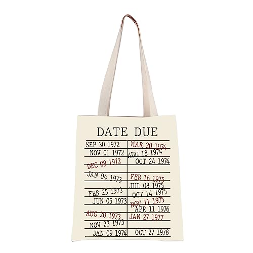 Pochette cadeau pour bibliothécaire et passionné de lecture avec motif fiches de prêt