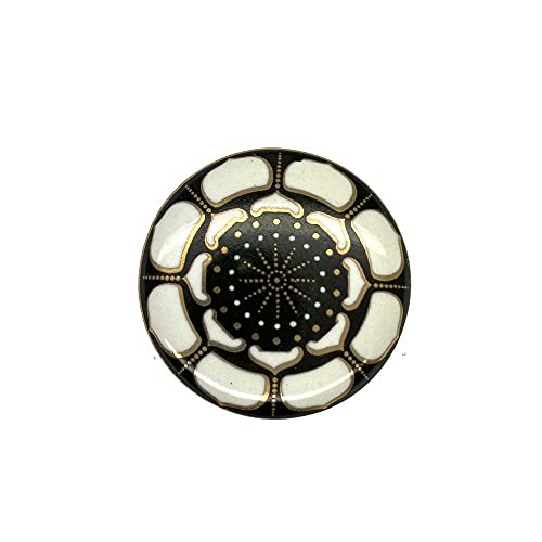 Image of Ceramic Knobs Drawer Pulls for Cabinets and Cupboards (38mm, Gold Multicolour) - Pack of 4 knobs (White Flower of Fate)