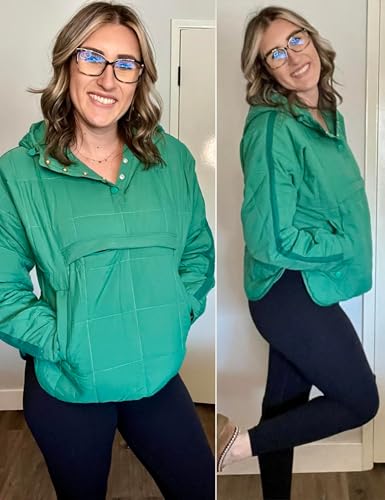 Women's Pullover Puffer Jacket Hooded Oversized Lightweight Quilted Jacket Winter Warm Padded Coat2