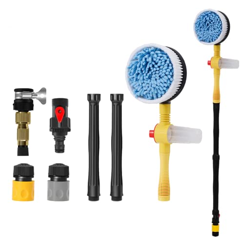MACHSWON Car Wash Brush, High Pressure Rotating Sponge Extendable Hose Cleaning Washer Tool Kit for Car, Home, Room Cleaning, Glass Doors