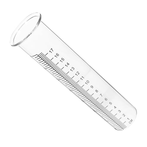 ibasenice 7 Rain Gauge Test Tube Rainfall Tube Decorative Rain Gauge Outdoor Lawn Water Gauge Rain Gauge Outdoor Rainwater Rain Gauge Inches Garden Gauge Tube Metric High Borosilicate Glass