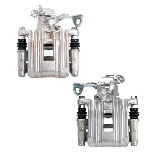 Image of TRQ Rear Brake Caliper Set Zinc Coated Brackets Hardware Compatible with 1998-2001 Audi A6