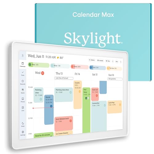 Skylight Calendar Max: 27-Inch Smart Digital Calendar & Chore Chart Family Organizer with Interactive Touchscreen Display Wall Mountable in Portrait or Landscape (International Edition)