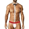 Bommi Fairy Heren sexy Mankini Borat ondergoed Thong Swimsuit Butler kostuum kelner outfit bretels grappig nieuwscadeau
