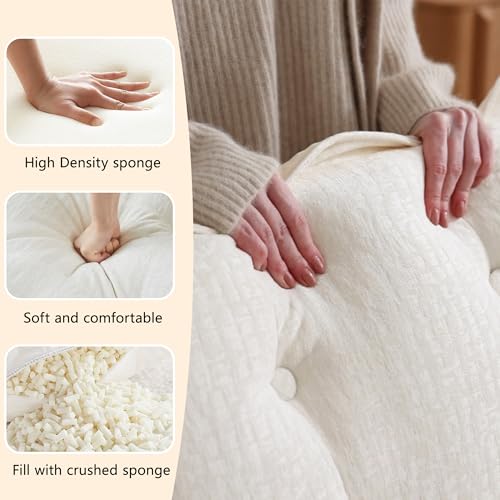 Image of 77 inch Sectional Sleeper Sofa, Modular Deep Seat Couches for Living Room Apartment, Flexible Module Combination Cloud Sofa with Spring Support, Easy Assembly, White