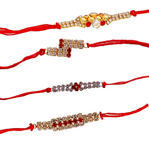 SUNINOW RAKSHBANDHAN SPECIAL RAKHI COMBO PACK OF 4 DESIGNER GOLDEN RAKHI COMBO | RAKHI FOR BROTHER | RAKHI GIFT | RAKHI FOR BHABHI | RAKHI FOR BROTHER RAKSHA BANDHAN BRACELET | RAKHI SET WITH ROLI FOR TILAK CEREMONY (B07VLCJTK3) Amazon Price History, Amazon Price Tracker