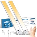 EGARNGY Under Cabinet Lighting, 120 LEDs/3 Colors/Hand Wave/Motion Sensor Night Light, Counter Lights with 2200mAh Battery Rechargeable, Under Cabinet Lights for Kitchen, Closets, Cupboard