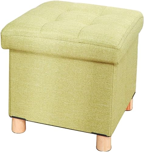 Tabouret de canapé pliant et vert en lin compact pour une assise d'appoint