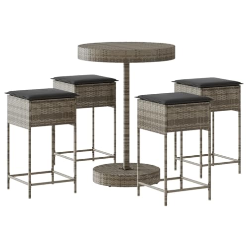 Ensemble de table de pub extérieur compact avec coussins pour optimiser l'espace du balcon - 2