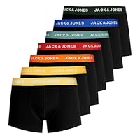 JACK & JONES Pack de 7 Pantalones Cortos Masculinos, Black Multi, L