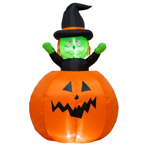 DROFELY 4ft Halloween Pumpkin and Witch Inflatable Pop Up Decoration - image 8