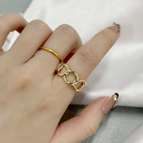 Image of Dtja Link Chain Silk Scarf Ring Brooch for Women Girls Fashion Chic Minimalist Simple Shawl Scarves Band Statement Buckle Wrap Finger Rings Size 8 Dress Accessories Jewelry Gift