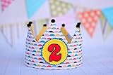  Corona de tela para cumpleaños infantil, corona de tela reversible, corona niños.