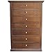 Maury's Arte Povera Mobile Cassettiera in Legno Abete Effetto Noce 7 Cassetti Capiente 86x38x126hcm già Montato