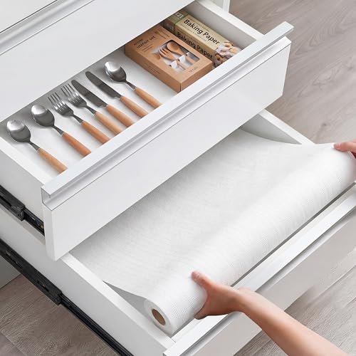 Tinideya 6 Rolls Shelf Liner for Kitchen Cabinet, Non Adhesive Non Slip Shelf Paper Waterproof...