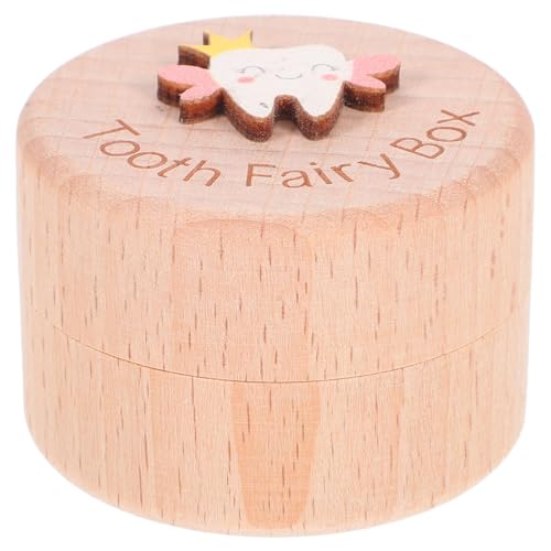 Toyvian Caja para Dientes de Leche de Madera Natural 24 Compartimentos Sellada, Organizador Compacto para Recuerdos Infantiles y Cabello, Contenedor Seguro Bebés en Guardería