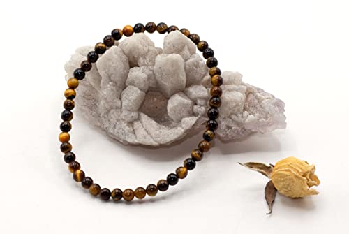 Ltc Designs 4Mm Smooth Round Tiger's Eye Stretch Bracelet, 6.5" For Women, Men And Teens #TOP4