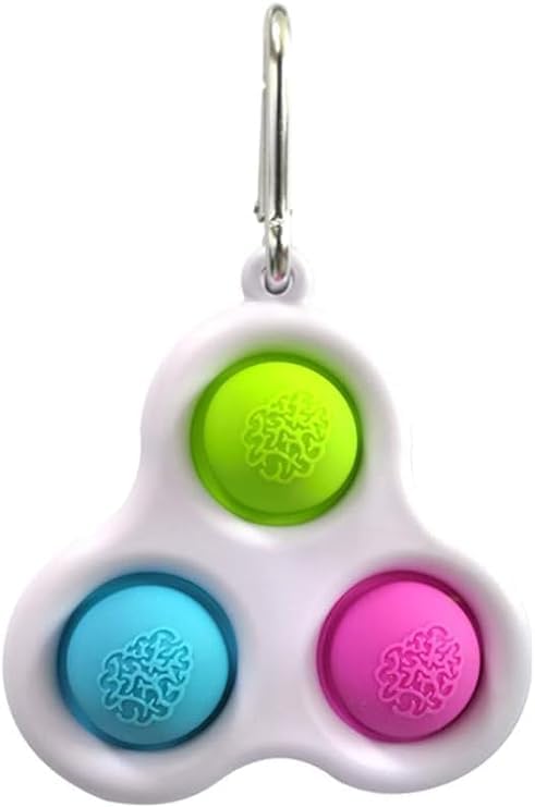 Fidget Pop Toys - Portable, Calming Sensory Hand Toys for Fun & Stress Relief -Soft & Flexible Food-Grade Silicone Materials Keychain -Durable Poppers for Kids & Adults (Multicolouer) PACK-1