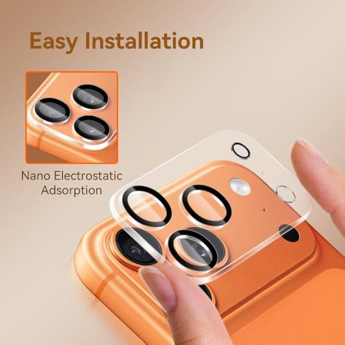 Image of Camera Lens Protector Compatible with iPhone 17 Pro (Pack of 3) | 9H Tempered Glass Camera Lens Guard | Scratch Resistant | HD Clear | Anti-Fingerprint | Easy Installation | Bubble Free