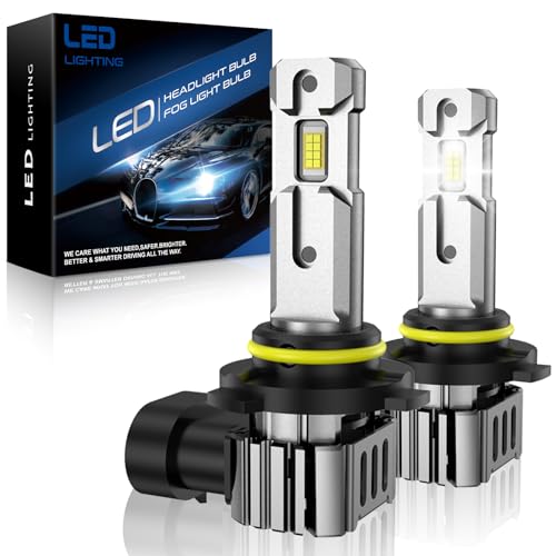 SHINYY Bombillas HB3 9005 LED Faros con Ventilador, 2024 22000LM CANBUS Sin Errores 6500K Blanco Lámparas LED HB3 Luz de Cruce Carretera Antiniebla para Coches, Reemplaza Halógenas y Xenón, 2PCS