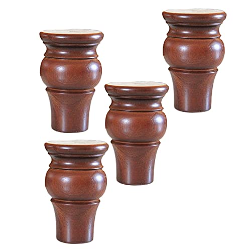 Piedini per Divano Antico,Set Di 4 Gambe Per Mobili In Legno Massello,Piedini Per Armadio Tondo,Gambe Per Divano In Legno,Gambe Tavolo,Per Mobili In Legno Massello, Mobile Tv, Cassettone<br>(Color:Red