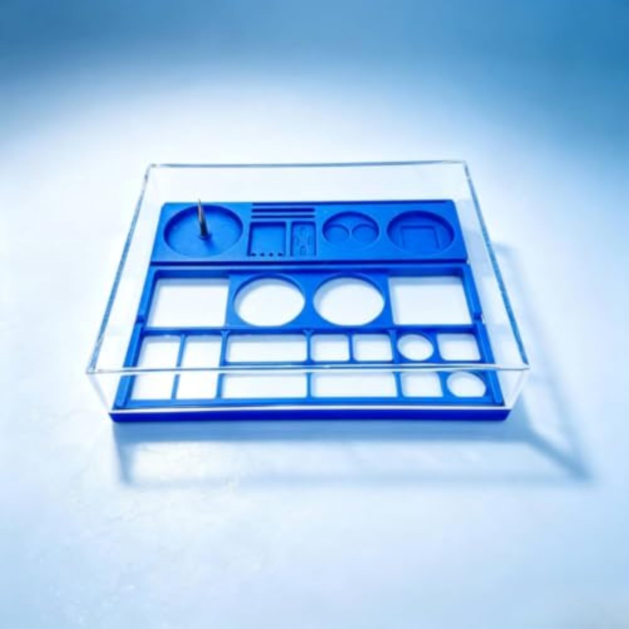 Transparent Watch Parts Storage Box with Tray, Red