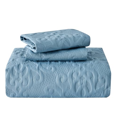 Image of Kingnex Oversized King Bedspreads 128x120 Dusty Blue