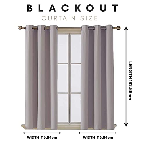 AR Ware Silver Blackout Curtains, 2 Panels Drapes Eyelet Thermal Curtains for Living Room and Bedroom, Energy Saving - Image 2