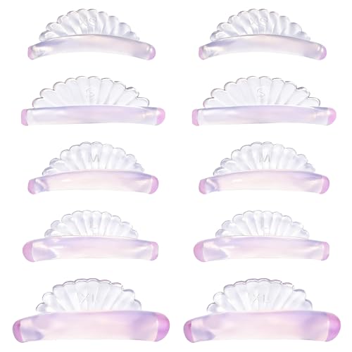 COMNICO Wimpernlifting-Set in 5 Größen Selbstklebend Siliconpads für Wimpernlifting Semipermanentes Curling-Wimpern-Dauerwellen-Set Wiederverwendbar Wimpernzange für Alle Augenformen 10 Stück