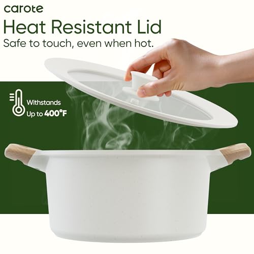 image for CAROTE 2 PCS Universal Silicone Lid for Pots, Pans and Skillets, Pot L