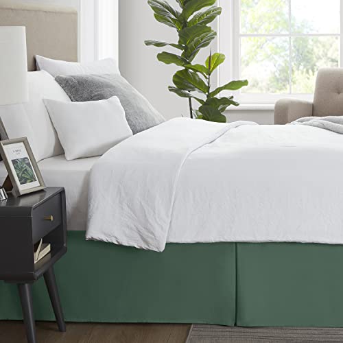 Image of Nestl Hunter Green Bed Skirt Cal King Size - Cal King Bed Skirt 14 Inch Drop - Brushed Microfiber Bed Skirts - Hotel Quality Pleated Bed Skirt - Shrinkage & Fade Resistant
