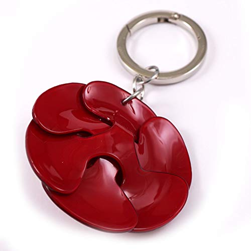 Rapport Women's Bag Charm Keychain, Rose, Acrylic, Cute, Plastic, Lightweight, Stylish, Pop, Colorful, Red #TOP3