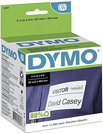 DYMO Name Badge Labels, White, 2-1/4
