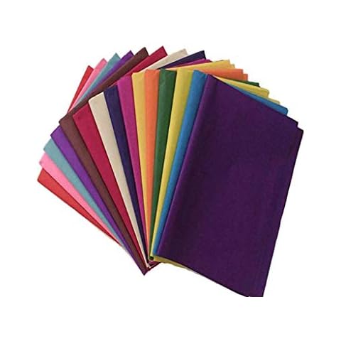 50 Multi Coloured Paper Decorative Solid Colour Paper for Art Craft, Gift Wrapping, and Kids Art - Assorted Tissue Paper 50 x 70 cm Cover