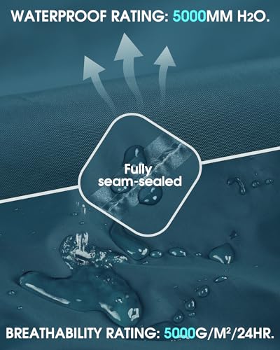 33,000ft Damen Regenhose wasserdichte Fahrrad Überziehhose Reflektierende Winddichte Leichte Outdoorhose zum Golf Wandern Angeln Dunkles Cyan 40