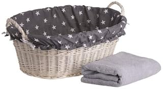 Panier à Linge Ovale en Osier Beige - Panier à Linge en Osier Blanc