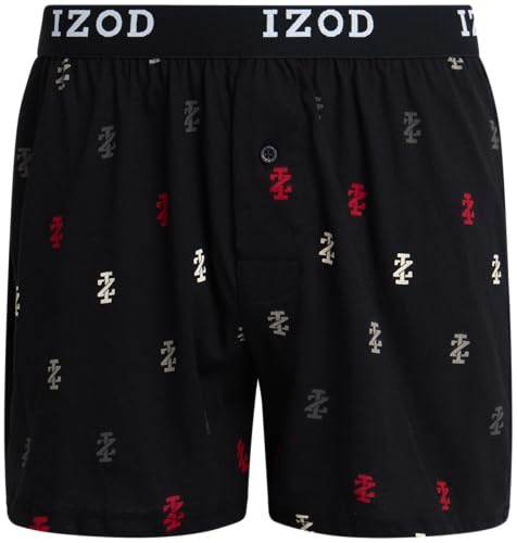 IZOD Men's Boxer Shorts - 4 Pack Classic Knit Underwear Boxers with Functional Fly - Soft Breathable Boxers for Men (M-2XL)4