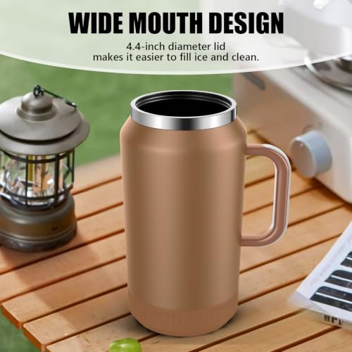 Image of 64oz Half Gallon Insulated Water Jug with Flip Straw & Silicone-Grip Handle - Leak-Proof, Sweat-Free, BPA-Free, Iced for 34 Hours, Wide Mouth, Dishwasher Safe, Anti-Slip Base
