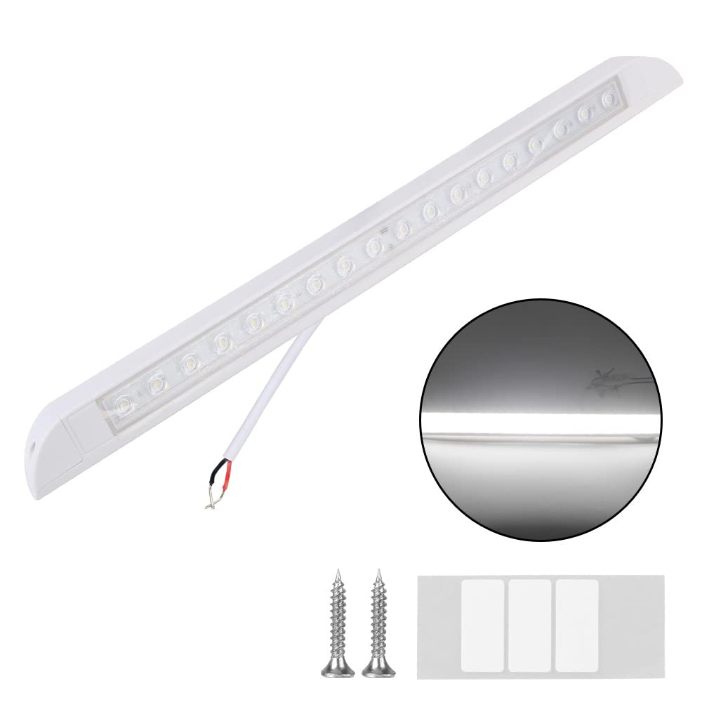 18 LED 12-28V Awning Lamp Outdoor Camping Light Equipment for RV Caravan Interior Wall Lamps Trailer Exterior Lamp 6000k(Bianco)