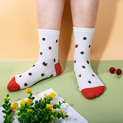 Cute Animal Socks For Women 5 Pairs, Funny Dog Socks And Cool 100% Cotton Art Painting Cat Socks Women, Blue & Gray & Blue & White & Brown & Gray #TOP5