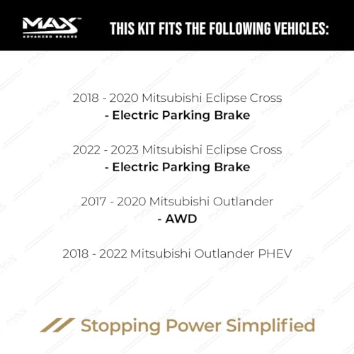 Image of Max Advanced Brakes StyleMAX+ Rear Brake Kit | Fits 2017-2020 Mitsubishi Outlander | Brake & Rotor Kit for Daily Performance | Cross-Drilled Rotors & Ceramic Brake Pads