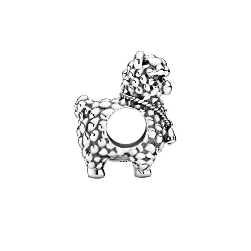 Fluffy Llama Charm Sterling Silver Animal Alpaca Bell Bead fit European Bracelet3