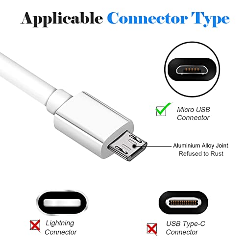 10Ft Long Android Charger Cable Fast Charge,Usb To Micro Usb Cable White,Micro Usb 2.0 Cable Usb Micro Cable For Samsung Charger Cord Tablet Galaxy 7 S7 S6 Edge Lg Phone,Charging Wire For Kindle Fire #TOP4