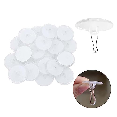 UtySty 40 Pack Self Adhesive Wall Hook Sticky Ceiling Hooks Small Disc Sticker Hanger for Christmas...