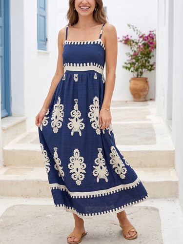 Image of Women's Classy Sleeveless Lemon Print Maxi RIC Rac Dress